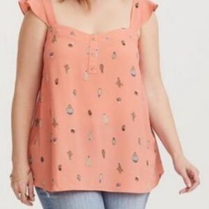 torrid Peach Metallic Accent Square-Neck Cami